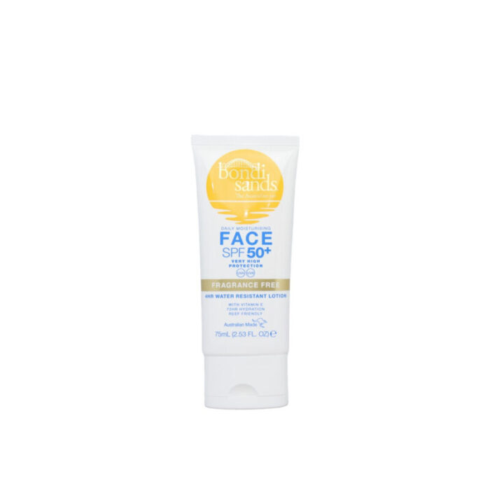 bondi sands face daily moisturizing fragrance free lotion spf50 75ml