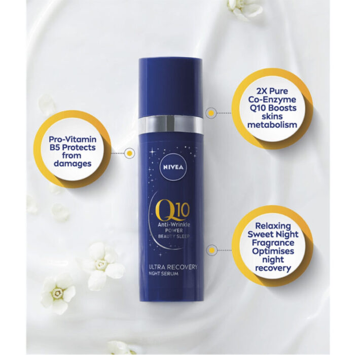 nivea q10 anti wrinkle power ultra recovery night serum 30ml 1